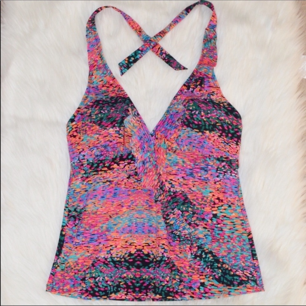Love Your Assets Tankini Swim Top Small